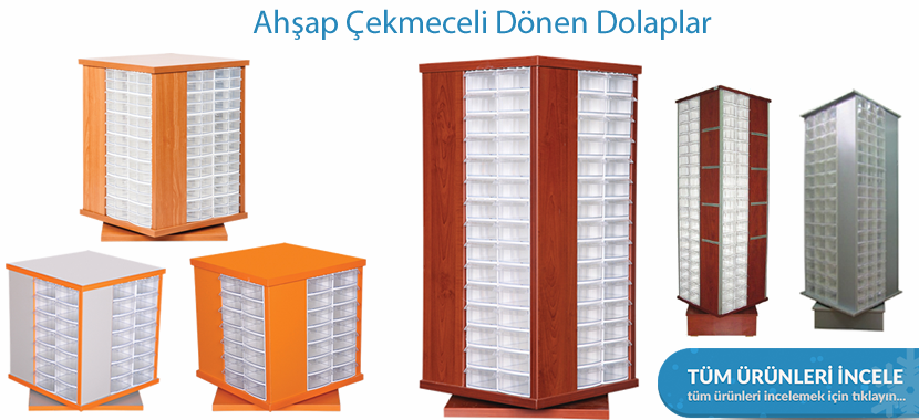 Ahşap Çekmeceli Dönen Dolaplar